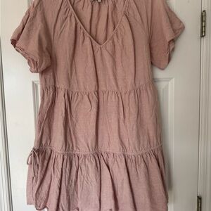 Madewell Blush Tiered Short Sleeve Dress